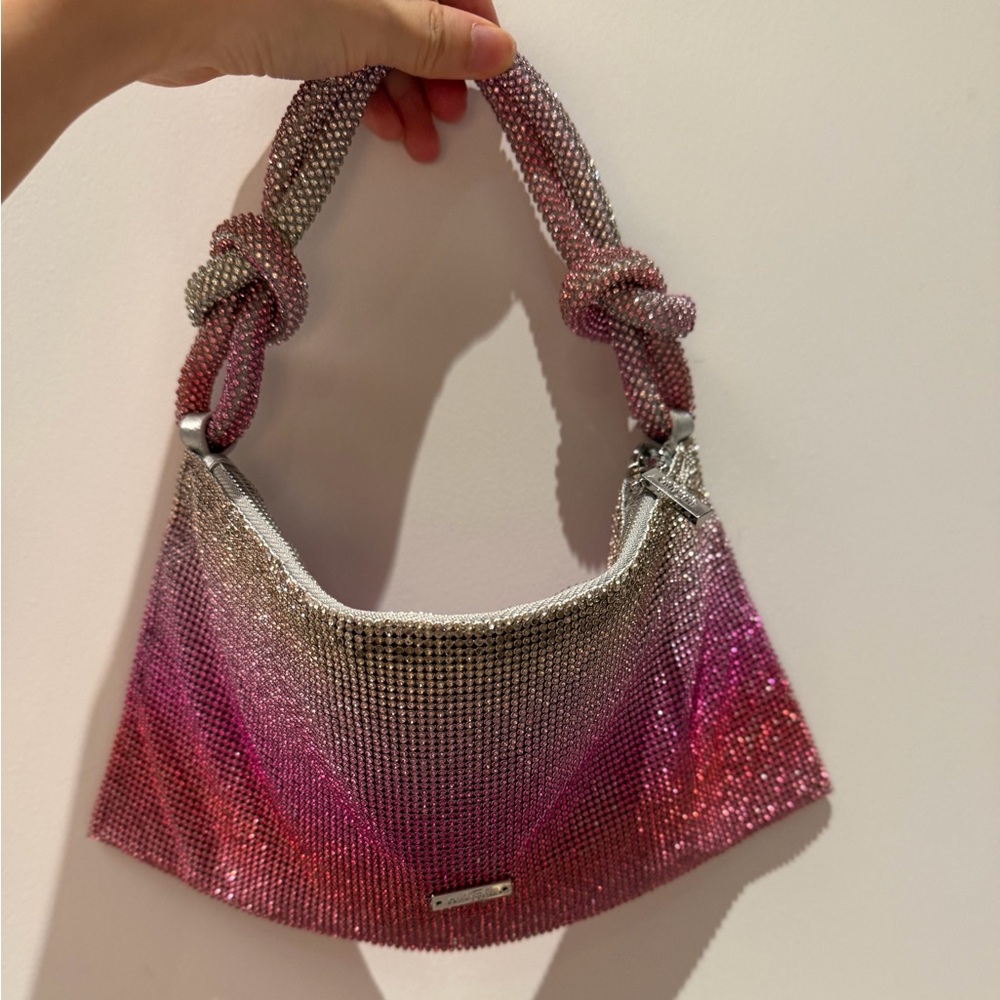 Cult gaia Crystal Mesh Gradient Shoulder Bag - Pink Silver